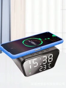 15w 無線充電器帶數字時鐘和溫度顯示 - 黑色 - 查看 4