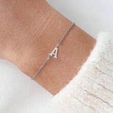 1款時尚經典不銹鋼a-z首字母手鍊,適用於女性派對