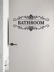 1 Miếng Vật liệu PVC Tự dính Phòng tắm Nhãn dán cửa Với Nhà  Phòng vệ sinh Slogan Đồ trang trí - màu đen - Xem 5