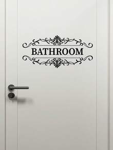 1 Miếng Vật liệu PVC Tự dính Phòng tắm Nhãn dán cửa Với Nhà  Phòng vệ sinh Slogan Đồ trang trí - màu đen - Xem 3