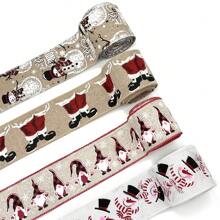 1pc 5 Yards Christmas Wired Ribbon Craft Ribbon Snowflake Snow Sheer Ribbon Xmas Wrapping Ribbon With Snowflake Elk For Christmas Gift Wrap, Tree Room Decoration - Maroon - View 4