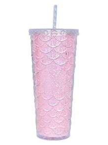 Glass With Straw Mermaid Tail Design With Glitter Different Models Alazar Design - Multicolor - View 4