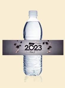 1 bộ 10 cái Lớp học Của 2024 Tốt nghiệp Buổi tiệc Hình dán Đối với Nước Chai , Món quà , - Màu Xám nhạt - Xem 1