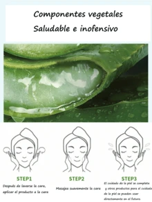 Crema de Aloes: Aloe Vera Soothing & Moisture Gel 92% para Cara y Cuerpo - Crema Corporal Hidratante y Calmante - Aloe Vera Natural - Crema Para La Piel - Cuidado Piel Nutritivo y Regenerador - Verde - Ver 2