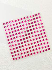 Tiebeauty 2 sheets Rose Red  Self Adhesive Acrylic Rhinestones Face Gems Sticker  Pink On Body Jewels Eyeliener Makeup Bling Sticker 312PCS - Multicolor - View 8