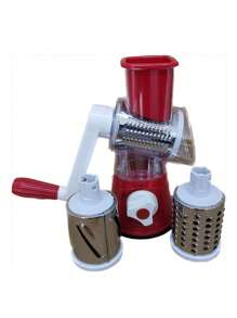 Picadora de Verduras, Cortador de Verduras Multifuncional, Corte en Bruto, Corte , Corte en Rodajas, Juego de Cortador de Verduras para Zanahoria, Patata, Nueces, Fruta y Ensalada - Rojo - Ver 1