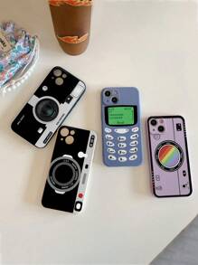 Funny 4pcs/Set New Style Thickened Straight Edge Anti-Fall Phone Case With Cartoon Print, Compatible With Iphone, Compatible With Samsung, Compatible With Huawei, Compatible With Xiaomi,International Version, Not The Domestic Version - Multicolor - View 4