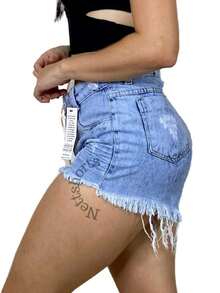 Women Denim Shorts - Màu xanh lam - Xem 3