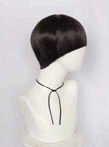 男士短款角色扮演假发，无胶耐热假发，直发，绿松石色，带刘海，高密度合成纤维假发，学校万圣节感恩节圣诞节服装配饰