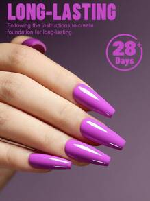 1入組10ML YOKEFELLOW紫色UV凝膠指甲油，UV LED半永久性夏季指甲凝膠油，適用於家用和美甲沙龍贈品 - 紫色 - 查看 5