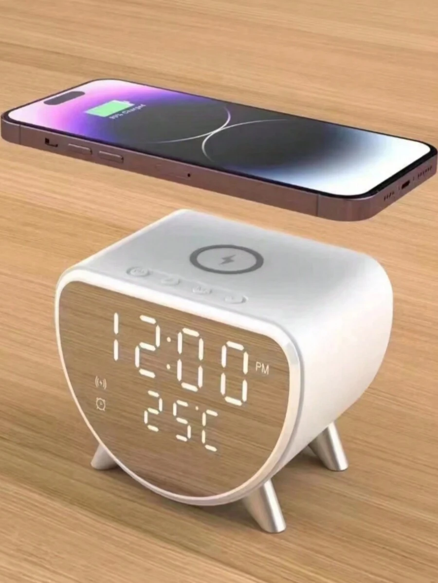 Bộ sạc không dây 3 trong 1 15w có đồng hồ, đồng hồ báo thức, chức năng nhiệt kế, trạm sạc không dây thông minh, đồng hồ báo thức có sạc không dây tương thích với iPhone, iPad, điện thoại Android, sạc nhanh không dây, chế độ cuối tuần, báo lại, đồng hồ LED cho phòng ngủ, đầu giường, đồng hồ báo thức mặt trời mọc, đèn báo thức cho phòng ngủ, quà tặng cho gia đình, bạn bè, trẻ em, sinh nhật, giáng sinh, mùa đông, bạn gái, bạn trai - trắng - Xem 1
