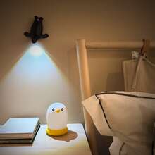 1pc Black Cute Sea Lion Shaped Induction Lamp, Rechargeable