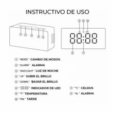 Reloj Digital Con Bocina Bluetooth Radio FM - Rosa - Ver 3