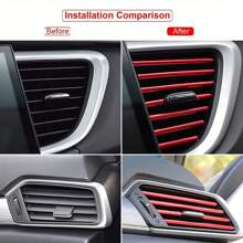 10pcs 20cm U-shape Car Air Vent Decorative Strip & Car Door Edge Protector - Silver - View 4