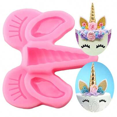 獨角獸矽膠模具嬰兒派對軟糖紙杯蛋糕裝飾模具蛋糕裝飾工具巧克力樹脂粘土糖果模具