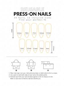 24片装长尖头经典黑红渐变3D透明波浪暗黑摇滚风假指甲套装，为您的造型增添浪漫气息，打造甜美田园风，适合派对场合，让您在人群中脱颖而出。美甲用品，美甲贴纸。 - 彩色 - 查看 7