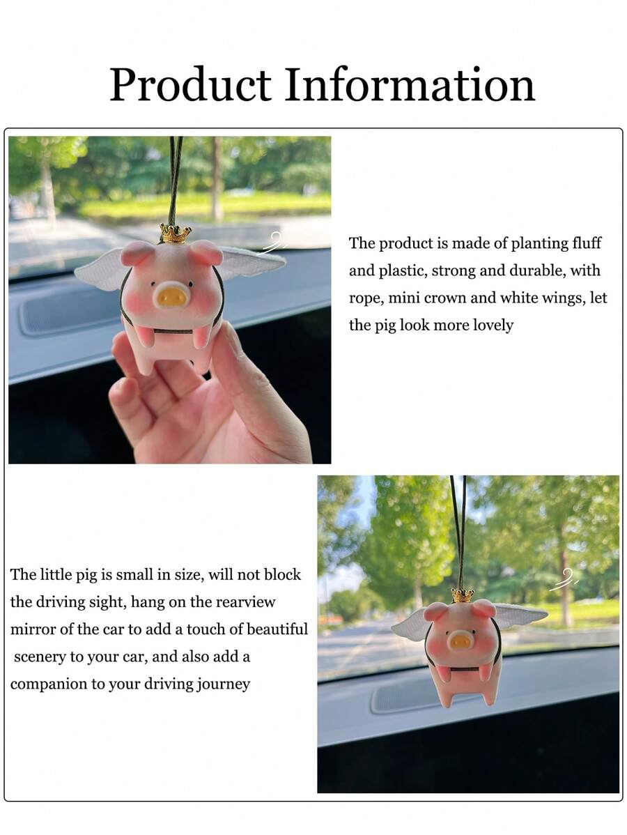 Cute Pig Design Car Rearview Mirror Pendant Car Interior Decoration