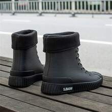 Couple's Fashionable Waterproof Rain Shoes For Kitchen Use - Black - View 4
