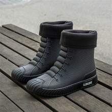 Couple's Fashionable Waterproof Rain Shoes For Kitchen Use - Black - View 2