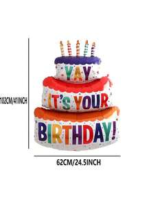 1 Globo Decorativo Para Tarta De Cumpleaños De 3 Capas, Grande, 41 Pulgadas - Nuevo pastel de tres capas. - Ver 7