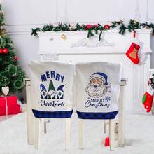 6pcs Blue Christmas Chair Cover - Blue - View 3