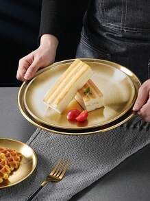 时尚简约下午茶点心托盘金色、厨房、圣诞礼物 - 金色 - 查看 2