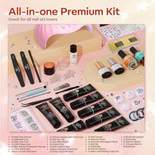 Modelones Poly Nail Gel Kit With 48W LED Nail Lamp 8 Fall Colors Clear Orange Pink Brown Glitter Extension Builder Gel Complete Nail Art Tools Manicure Professional Nail Starter Supplies DIY At Home - 彩色 - 查看 9