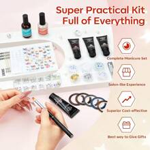 Modelones Poly Nail Gel Kit With 48W LED Nail Lamp 8 Fall Colors Clear Orange Pink Brown Glitter Extension Builder Gel Complete Nail Art Tools Manicure Professional Nail Starter Supplies DIY At Home - 彩色 - 查看 5