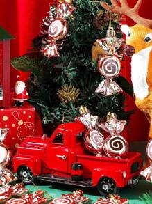 6 Stück Bonbon-beschichtete Weihnachtsornamente, Weihnachtsparty Dekorationen, Weihnachtsbaum Dekor, Neujahr 2025 Heim Dekoration