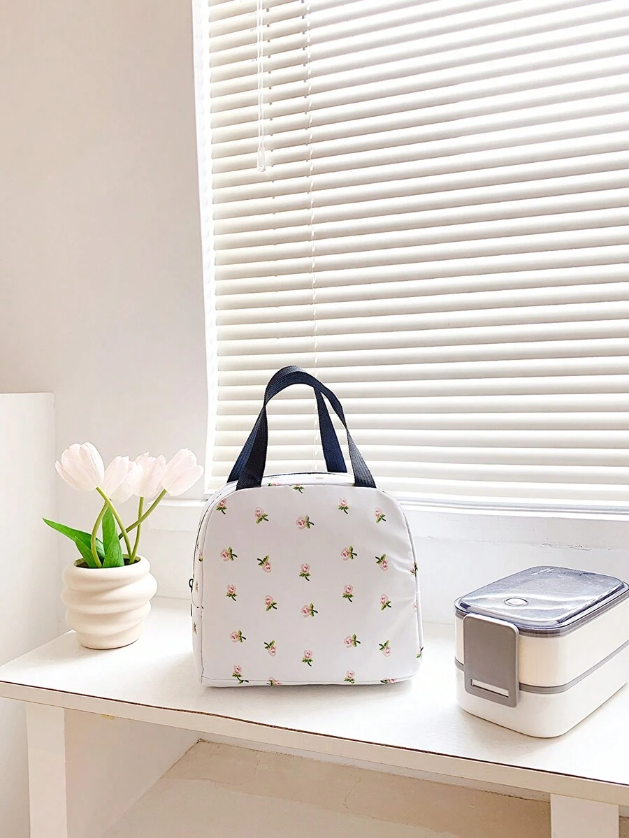 便携式午餐袋防水保温午餐盒便当袋晚餐保温袋学生加厚可爱午餐袋返校午餐套装学校用品午餐盒袋家庭必需品返校用品 - 彩色 - 查看 1