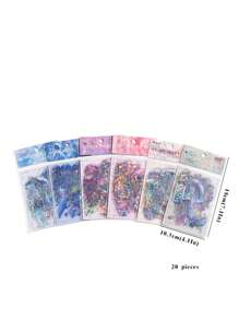 MO CARO 20入組水晶寵物貼紙,附海蜇圖案,3d激光銀色gukka貼紙,筆記本貼紙 - 彩色 - 查看 5