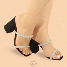 Women Heeled Sandals - 黑色 - 查看 1