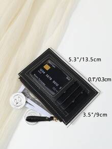 SOUTHLAND&KANGAROO 字母凸出的雙色卡片夾，纖薄輕巧便攜，可放現金、識別證、信用卡、等細小物件，適用於生日禮物、情人節、女性、女孩、少女、大學生、白領女性、假期、週年紀念、公司禮物等贈品。 - 黑色 - 查看 5