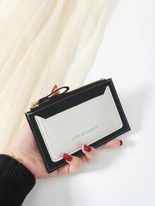 SOUTHLAND&KANGAROO 字母凸出的雙色卡片夾，纖薄輕巧便攜，可放現金、識別證、信用卡、等細小物件，適用於生日禮物、情人節、女性、女孩、少女、大學生、白領女性、假期、週年紀念、公司禮物等贈品。 - 黑色 - 查看 2