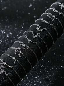 1 Piece Retro Silver Color Bling CZ Zirconia Crystal Zodiac Sign Chain Bracelet For Women Gift - Multicolor - View 1