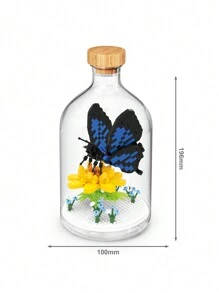 鳳凰蝴蝶模型玩具積木套裝(永恆瓶裝) - 寶藍色 - 查看 4