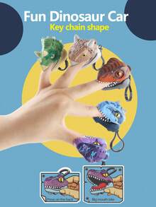 1入組套，男孩女孩恐龍玩具車，鑰匙扣，書包掛件，聖誕樹掛件，卡通侏羅紀霸王龍，三角龍，迅猛龍，甲龍，棘龍，食肉牛龍掛件，玩具掛件，鑰匙扣掛件，室內外，恐龍玩具最有趣精美兒童節日禮物，完美節日禮物 - 彩色 - 查看 3