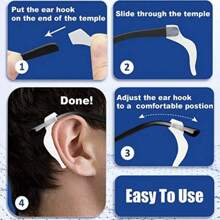 10pairs Silicone Ear Hook Anti-Slip Glasses Leg Ear Sleeve Bracket Fastener Clear Sunglasses Accessories Grip Anti-Fall Eyewear Holder Glasses Accessories For Women