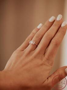 2克拉圓形莫桑石鑲嵌戒指，925純銀戒指，情侶珠寶，訂婚戒指，周年/生日禮物婚禮新娘珠寶鑽石戒指 - 2.0 CARAT - 查看 5