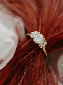 2克拉圓形莫桑石鑲嵌戒指，925純銀戒指，情侶珠寶，訂婚戒指，周年/生日禮物婚禮新娘珠寶鑽石戒指 - 2.0 CARAT - 查看 3