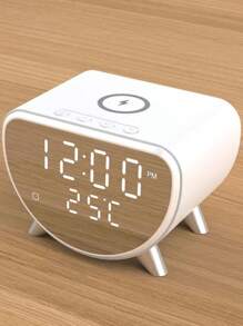 Bộ sạc không dây 3 trong 1 15w có đồng hồ, đồng hồ báo thức, chức năng nhiệt kế, trạm sạc không dây thông minh, đồng hồ báo thức có sạc không dây tương thích với iPhone, iPad, điện thoại Android, sạc nhanh không dây, chế độ cuối tuần, báo lại, đồng hồ LED cho phòng ngủ, đầu giường, đồng hồ báo thức mặt trời mọc, đèn báo thức cho phòng ngủ, quà tặng cho gia đình, bạn bè, trẻ em, sinh nhật, giáng sinh, mùa đông, bạn gái, bạn trai - trắng - Xem 3