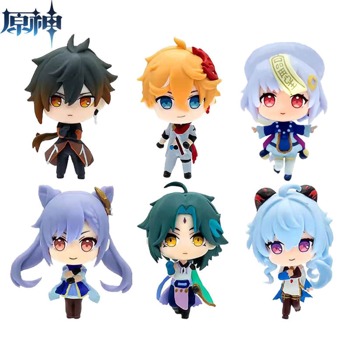 Figura de Acción - Genshin Impact: Set de 6 Piezas en PVC de la Tercera Generación - Gris - Ver 1