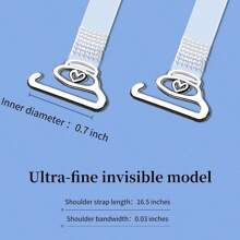 2pcs Clear Shoulder Straps Anti-slip Bra Straps Invisible Bra Straps With Buckles For Strapless Dresses And Tops