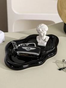 1pc Black Cloud Shaped Storage Tray - Black - View 1