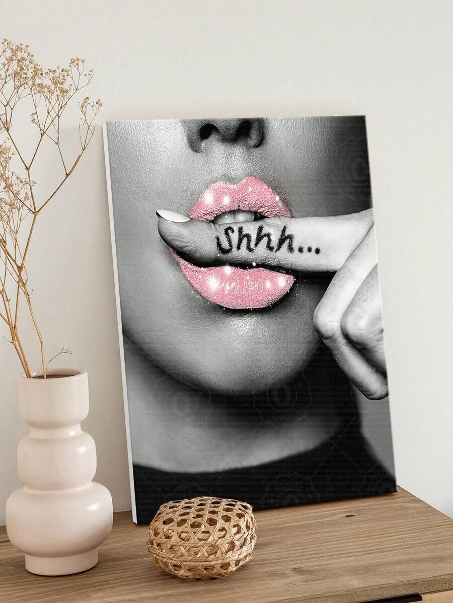 1 Pc Black and Pink Fashion Sparkling Women Wall Art Prints Modern