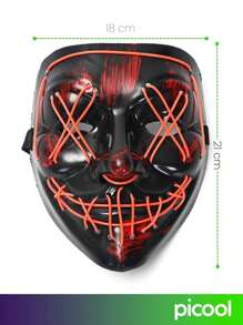 Mascara Disfraz Luz Led Purga Halloween The Purge Colores  Una pulsera & un anillo Aleatorio De REGALO - Naranja - Ver 4