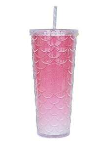 Glass With Straw Mermaid Tail Design With Glitter Different Models Alazar Design - Multicolor - View 2