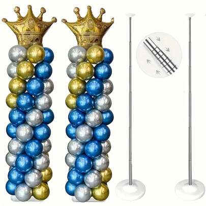 1 set Kit de support de colonne de ballons réglable de 2 m pour décoration de mariage, anniversaire, baby shower, Noël
