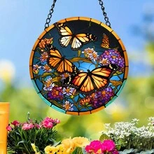 1pc Butterfly Pattern Acrylic Ornament for Wall Window Decor,  Home Decorations - Multicolor - View 4