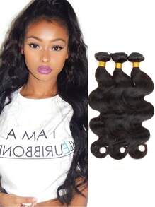 22英寸自然黑色捲髮編織,適合日常佩戴,3件/套 - 黑色 - 查看 1